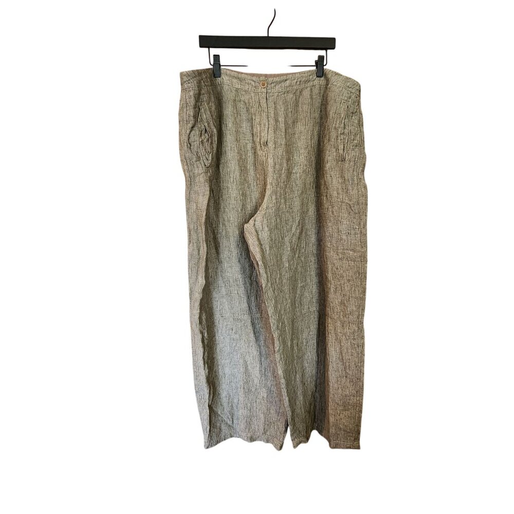 Poetry Wide Leg Pants in Gray/Tan